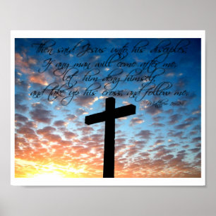 Matthew 16:24 de Kunst van de Bijbelse Schrift van Poster