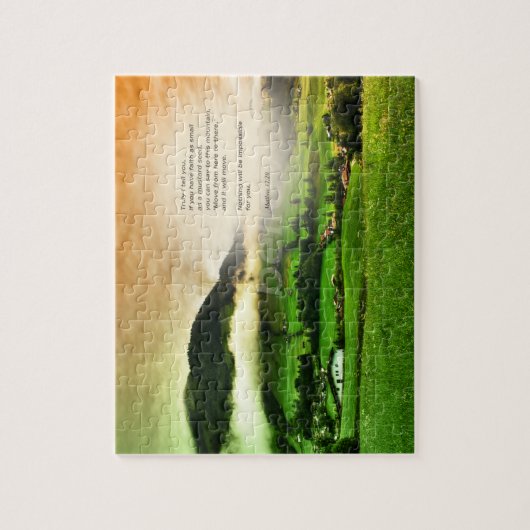 Matthew 17:20 Beweeg de bergen met de dubbele zons Legpuzzel (Verticaal)