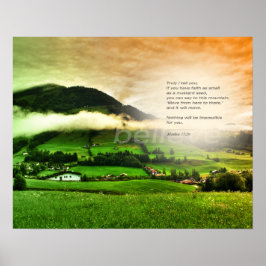 Matthew 17:20 Beweeg de bergen met de dubbele zons Poster