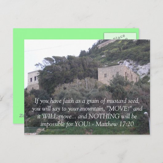Matthew 17:20 briefkaart (Voorkant / Achterkant)