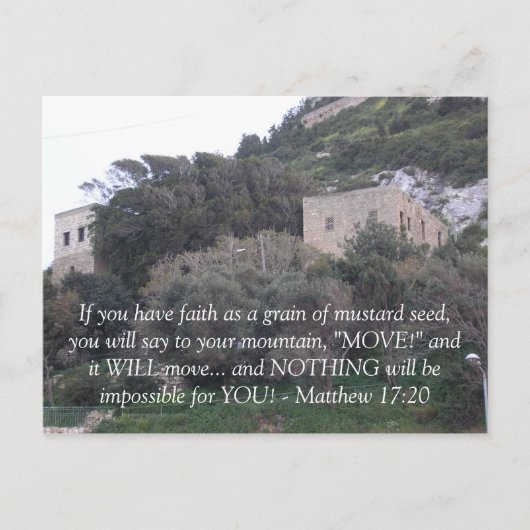 Matthew 17:20 briefkaart (Voorkant)
