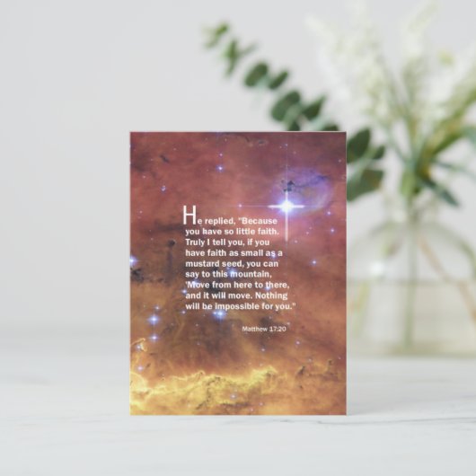 Matthew 17:20 briefkaart (Staand voorkant)