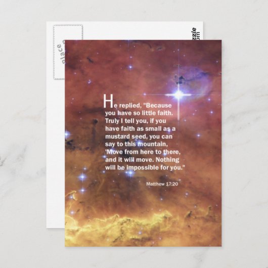 Matthew 17:20 briefkaart (Voorkant / Achterkant)