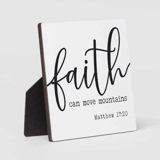 Matthew 17:20 Faith Bible Verse Farmhouse Sign Fotoplaat (Voorkant)