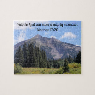 Matthew 17:20 Faith in God kan een machtig bewegen Legpuzzel