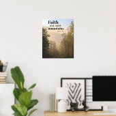 Matthew 17:20 Faith kan bergen bewegen Poster (Thuiskantoor)