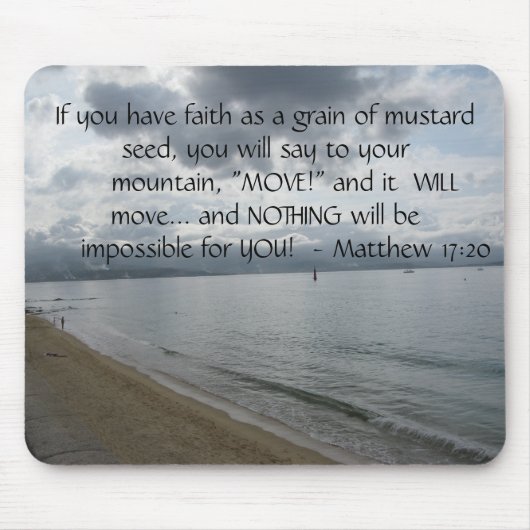 Matthew 17:20 - Motivatie Inspirerend Citaat Muismat (Voorkant)
