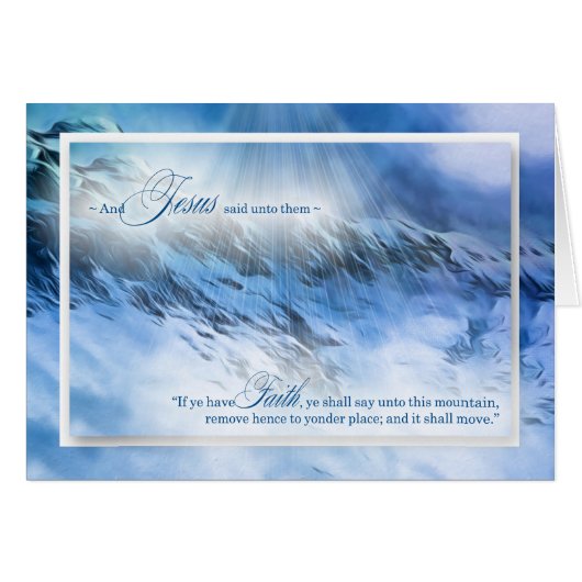 Matthew 17:20 Niets is onmogelijke blauwe bergen (Voorkant Horizontaal)