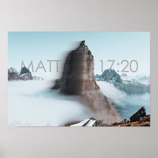 Matthew 17:20 | Poster van het bewegingsgebergte (Voorkant)