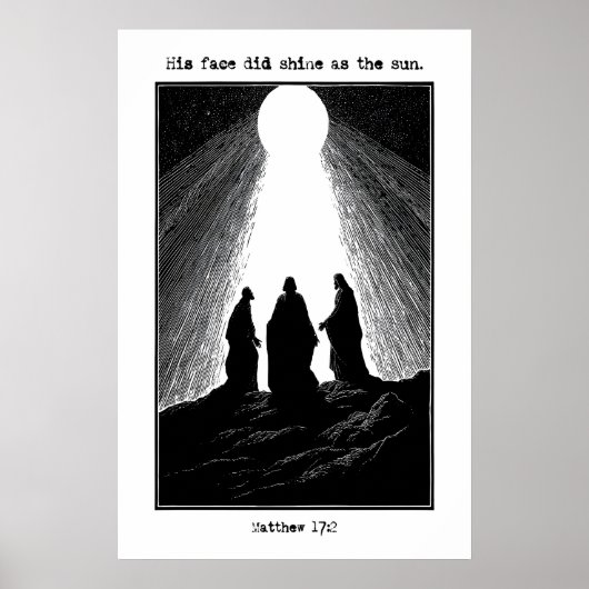 Matthew 17 2 Transfiguration Art Print His Face (Voorkant)