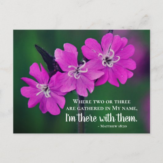 Matthew 18:20 Twee of drie Gather in mijn naam Briefkaart (Voorkant)