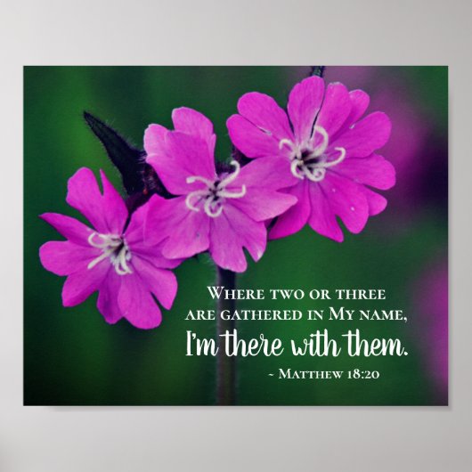 Matthew 18:20 Twee of drie Gather in mijn naam Poster (Voorkant)