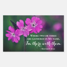 Matthew 18:20 Twee of drie Gather in mijn naam Rechthoekige Sticker