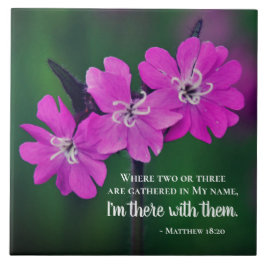 Matthew 18:20 Twee of drie Gather in mijn naam Tegeltje