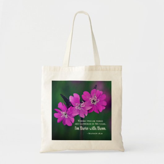 Matthew 18:20 Twee of drie Gather in mijn naam Tote Bag (Voorkant)