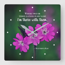 Matthew 18:20 Twee of drie Gather in mijn naam Vierkante Klok
