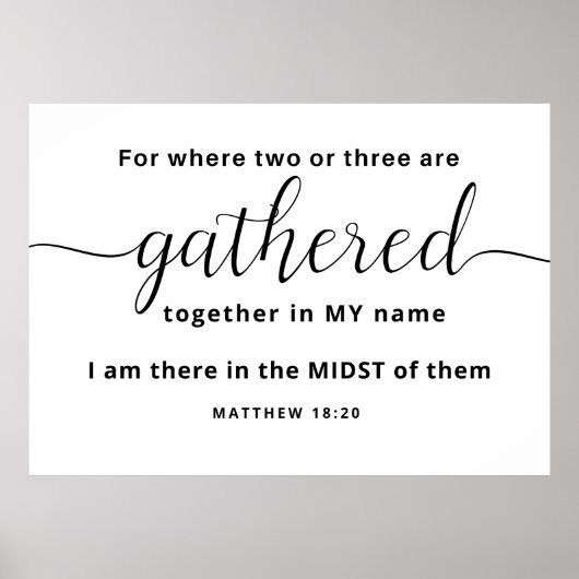 Matthew 18 20 Verse Wall Art, Poster (Voorkant)