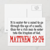 Matthew 19:24 briefkaart (Voorkant / Achterkant)