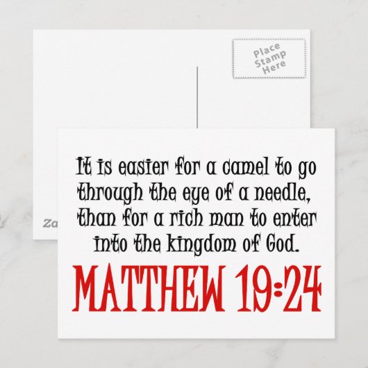 Matthew 19:24 briefkaart (Voorkant / Achterkant)