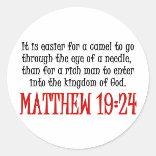 Matthew 19:24 ronde sticker