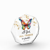 Matthew 19:26 Alle Dingen zijn Mogelijk Vlinder  Fotoblokken (Links)