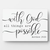 Matthew 19:26 Bijbelse scripting van de Schaakhuis Fotoplaat (voorkant)