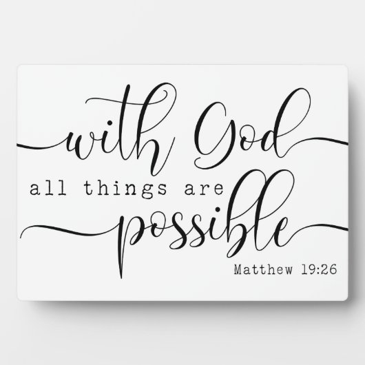 Matthew 19:26 Bijbelse scripting van de Schaakhuis Fotoplaat (voorkant)