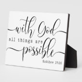 Matthew 19:26 Bijbelse scripting van de Schaakhuis Fotoplaat (Zijkant)