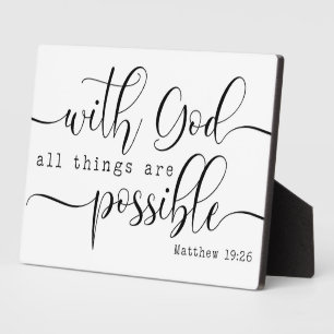 Matthew 19:26 Bijbelse scripting van de Schaakhuis Fotoplaat