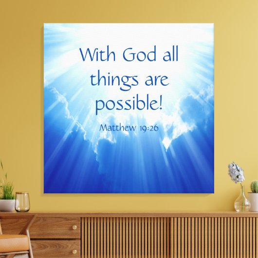 Matthew 19:26 canvas afdruk (Insitu (Woonkamer))