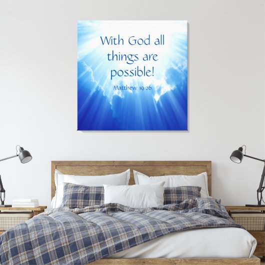 Matthew 19:26 canvas afdruk (Insitu (Slaapkamer))