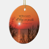 Matthew 19:26 met God alle bijbels Kerstmis Keramisch Ornament (Rechts)