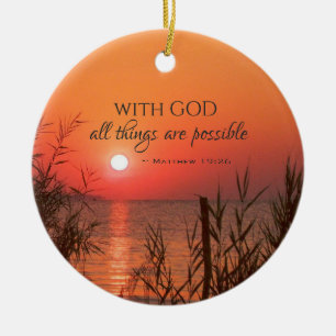 Matthew 19:26 met God alle bijbels Kerstmis Keramisch Ornament