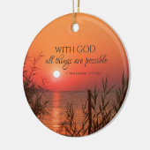Matthew 19:26 met God alle bijbels Kerstmis Keramisch Ornament (Links)