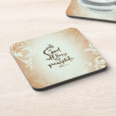 Matthew 19:26 met God alles is mogelijk Bier Onderzetter (Linkerzijde)