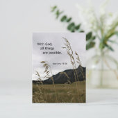 Matthew 19:26 met God, alles is mogelijk Briefkaart (Staand voorkant)