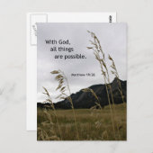 Matthew 19:26 met God, alles is mogelijk Briefkaart (Voorkant / Achterkant)