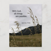 Matthew 19:26 met God, alles is mogelijk Briefkaart (Voorkant)