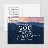 Matthew 19:26 met God alles is mogelijk Briefkaart (Voorkant / Achterkant)