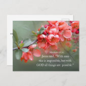Matthew 19:26 met GOD Alles is mogelijk Briefkaart (Voorkant / Achterkant)