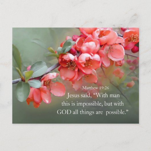 Matthew 19:26 met GOD Alles is mogelijk Briefkaart (Voorkant)