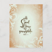 Matthew 19:26 met God alles is mogelijk Briefkaart (Voorkant)
