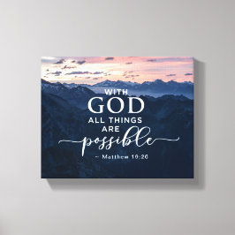 Matthew 19:26 met God alles is mogelijk Canvas Afdruk