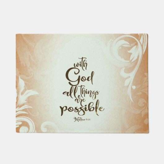 Matthew 19:26 met God alles is mogelijk Deurmat (Voorkant)