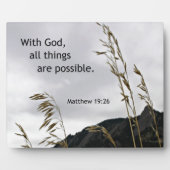 Matthew 19:26 met God, alles is mogelijk Fotoplaat (Voorkant)