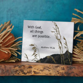 Matthew 19:26 met God, alles is mogelijk Fotoplaat (Zijkant)