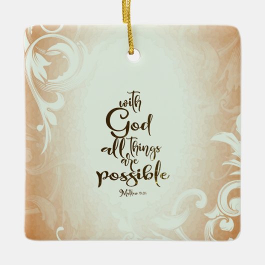 Matthew 19:26 met God alles is mogelijk Keramisch Ornament (Voorkant)