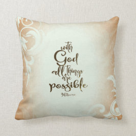 Matthew 19:26 met God alles is mogelijk Kussen