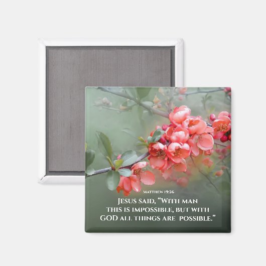 Matthew 19:26 met GOD Alles is mogelijk Magneet (Voorkant / Achterkant)