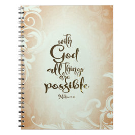 Matthew 19:26 met God alles is mogelijk Notitieboek